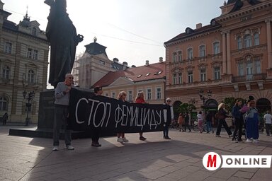 A Nők a változásért nevű informális csoport akciója felhívta a figyelmet erre a szörnyű adatra (Fotó: Szeli Balázs felvétele)