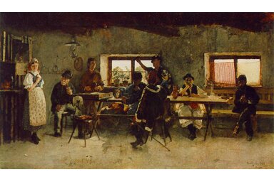 Hollósy Simon: Kocsmában mulatozók (1888) / Fotó: Magyar Nemzeti Galéria, Budapest