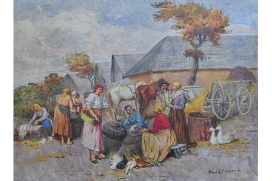 Deák-Ébner Lajos: Falusi vásár / Fotó: Magyar Festészet / Facebook-oldal