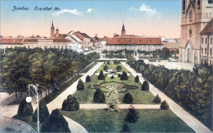 Az Erzsébet téri park az 1900-as évek elején