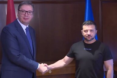 Az ukrán elnök szerint a két ország erősíteni szeretné az együttműködést és folytatni a szabadkereskedelmi tárgyalásokat (Fotó: Screenshot/Youtube/Kosovo online Live)