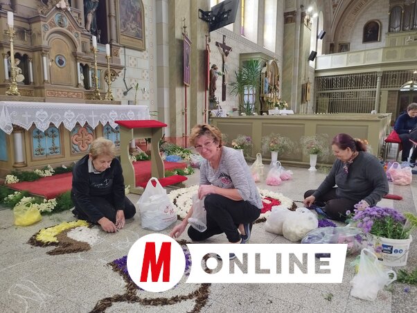 Moholon már több évtizedes hagyomány a virágszőnyeg készítése  (Csincsik Zsolt felvétele)