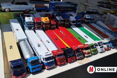 A nyergesvontató-modellek harminc évnél is régebbiek, tulajdonosuk megvigyázta őket, úgy néznek ki, mintha most jöttek volna ki az olasz játékgyárból (Fotó: Szeli Balázs)