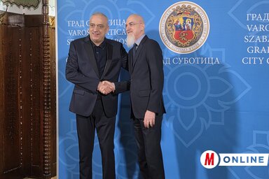 Luca Gori, Olaszország szerbiai nagykövete és Stevan Bakić, Szabadka polgármestere (Bartus Bella felvétele)