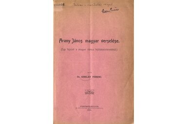Sziklay Ferenc Arany János című könyve (Országos Széchényi Könyvtár)