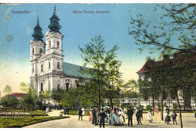 A Szent Teréz-templom előtti teret Mamuzsich Lázár parkosította / Fotó: gallery.hungaricana.hu