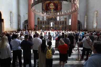 Megemlékezés a belgrádi Szent Márk-templomban (Fotó: Beta)