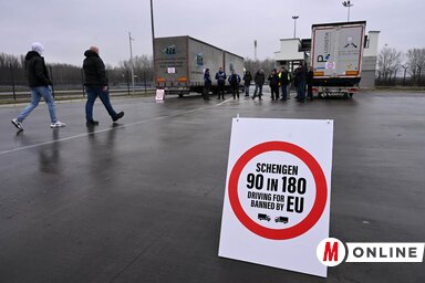 A fuvarozók korábbi tiltakozása a horgosi határátkelőhelynél (Fotó: Molnár Edvárd)