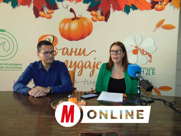 Mladen Bogdan, Nagykikinda polgármestere és Jasmina Orašanin, Nagykikinda város Idegenforgalmi Szervezetének megbízott igazgatója a tegnapi sajtótájékoztatón (Fotó: Vidács Hajnalka)