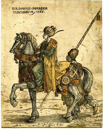 Jan Swart van Groningen: I. Szulejmán oszmán szultán lóháton (1526) /Wikipedia