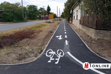 Az új bicikliút Palicson (Fotó: Benedek Miklós)