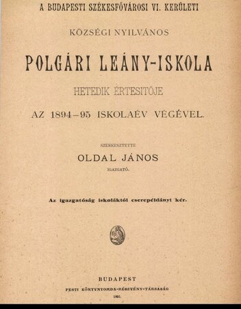 Oldal János nyilvános értesítője