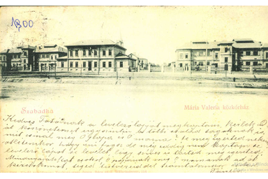 A Mária Valéria Közkórház egy régi képeslapon / Fotó: gallery.hungaricana.hu