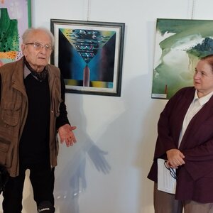 Boros György és Ninkov K. Olga a megnyitón (Lukács Melinda felvétele)