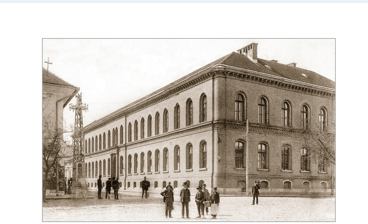 A Gimnázium épülete az első világháború előtt (Fotó: A zombori gimnázium 150 éve című monográfia)