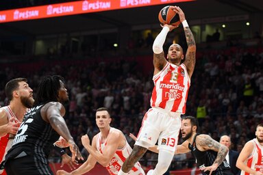 Jelenet a C. zvezda–Asvel mérkőzésről (Fotó: Beta)