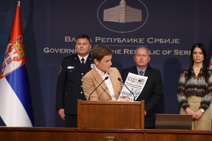 Ana Brnabić a kormányépületben tartott sajtótájékoztatón (Fotó: Beta) Ana Brnabić a kormányépületben tartott sajtótájékoztatón (Fotó: Beta)