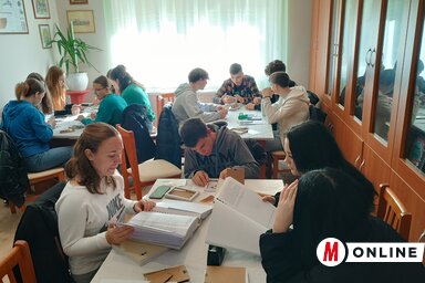 A szakirodalom tanulmányozása a vitrázsfestés előtt, fotó: Dér Dianna