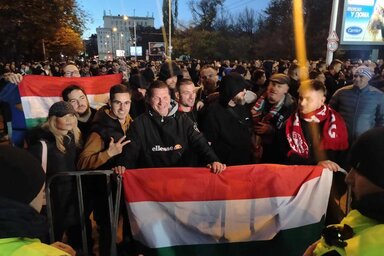 Magyar szurkolók Szófiában, fotó: Pór Károly/Nemzeti Sport