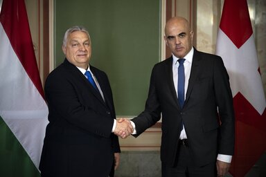 Orbán Viktor és Alain Berset (Fotó: MTI/Miniszterelnöki Sajtóiroda)