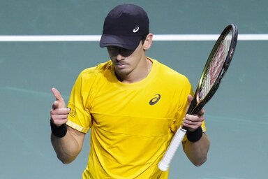 A csehek sem álltak távol a meglepetéstől, ám Alex de Minaur megakadályozta azt (Fotó: Beta/AP)