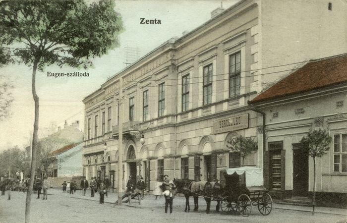 Az Eugén szálló épülete, fotó: a zentai Városi Múzeum képeslapgyűjteménye