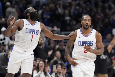 Harden és Leonard, a Clippers-fordítás két kulcsembere (Fotó: Beta/AP)