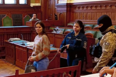 Ilaria Salis a január 29-ei budapesti tárgyaláson (Screenshot)
