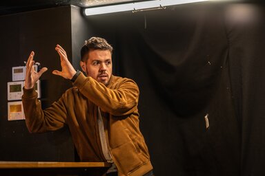 Nagy Borús Levente rendező forgatás közben, fotó: Varga Sándor
