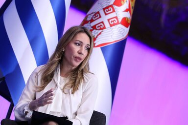 Dubravka Đedović a szerb–magyar üzleti fórumon (Fotó: Beta)
