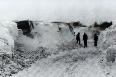 Hótorlasz 1984 februárjában Vajdaság egyik útján / forrás: subotica.com