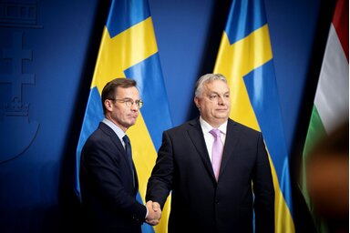 Ulf Kristersson és Orbán Viktor (MTI)