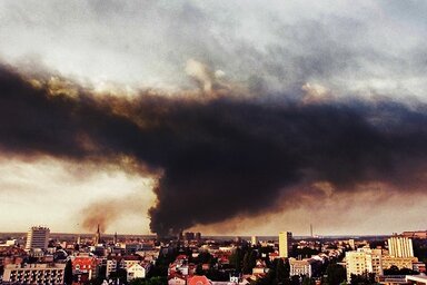 Füstfelhő Újvidék felett (Dávid Csilla felvétele)