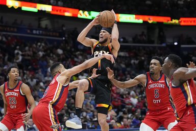 Devin Booker 52 pontot rámolt be a New Orleans kosarába (Fotó: Beta/AP)