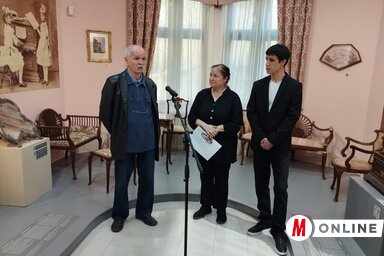 Edvard Kirbus, Ninkov K. Olga és Kubicskovity Ákos a kiállításmegnyitón (Fotó: Lukács Melinda)