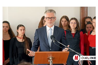 Christian Ebner osztrák nagykövet a nyelvismeret fontosságára hívta föl a résztvevők figyelmét (Fotó: Gergely Árpád felvétele)