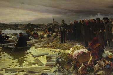 Vágó Pál festménye Ferenc József 1879-es szegedi látogatásáról / forrás: wikipedia.org