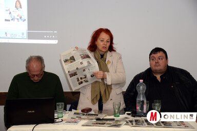 Varjú Márta főszerkesztő a Magyar Szó történetét ismertette (Fotó: Dávid Csilla felvétele)