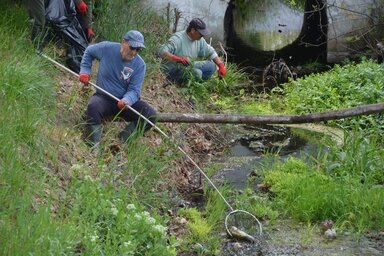 A patak medrének takarítása két évvel ezelőtt / Majláth Béla felvétele