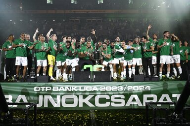Sorozatban hatodik bajnoki címét ünneplhette a Fradi (Fotó: MTI)