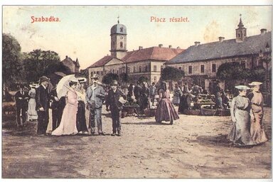 Szabadka főtere a régi városházával, mellette a főgimnázium valamikori épületével / gradsubotica.co.rs