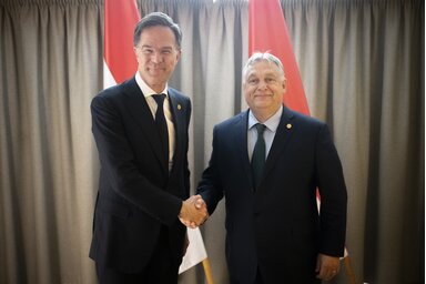 Mark Rutte és Orbán Viktor (Fotó: MTI/Miniszterelnöki Sajtóiroda)