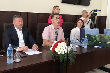 Tóth Zoltán és Aleksandar Panovski (A tartományi kormány felvétele)