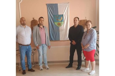 Ősz Szabó Norbert és Gombos Dániel a közös célokról egyeztetett a csorvási képviselőkkel (Ősz Szabó Norbert felvétele)