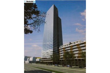 Az egyik leendő újbelgrádi toronyházat 40 emeletesre és mintegy 150 méter magasra tervezték (Fotó: Beobuild)