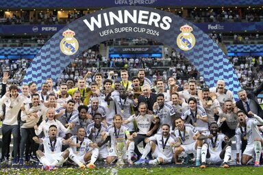 Az idén összesen hét trófeát szerezhet meg a Real Madrid, az első már megvan (Fotó: Beta/AP)