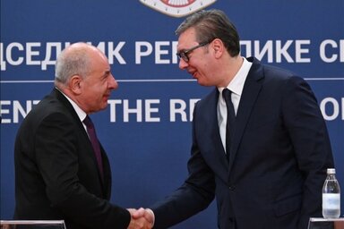 Sulyok Tamás és Aleksandar  Vučić (Forrás: Instagram/buducnostsrbijeav)