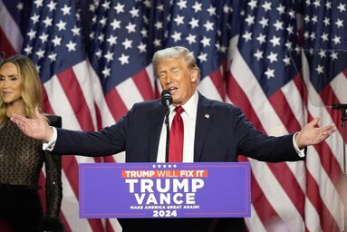 Újabb aranykor köszönt Amerikára – vélekedett Donald Trump a West Palm Beach-i (Florida) republikánus partin (Fotó: AP/Beta