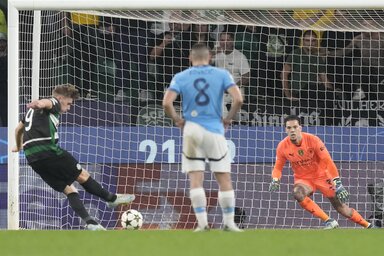 Gyökeres Viktor hármat vágott a Citynek (Fotó: Beta/AP)
