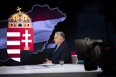 Orbán Viktor miniszterelnök interjút ad a TV2 Tények című műsorának (MTI-fotó/Miniszterelnöki Sajtóiroda)